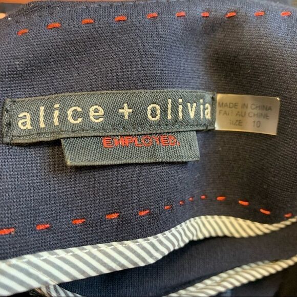 ALICE + Olivia Employed Navy blue peplum dress 10 - Picture 6 of 13